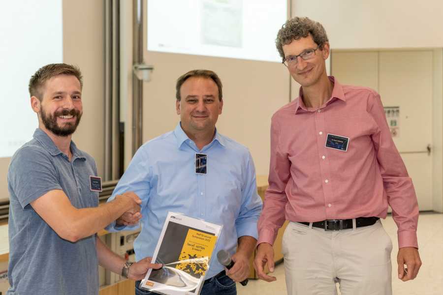 Vergrösserte Ansicht: Daniel Notter, Dr. Olivier Enger (BASF) und Dr. Rupert Konradi (BASF)