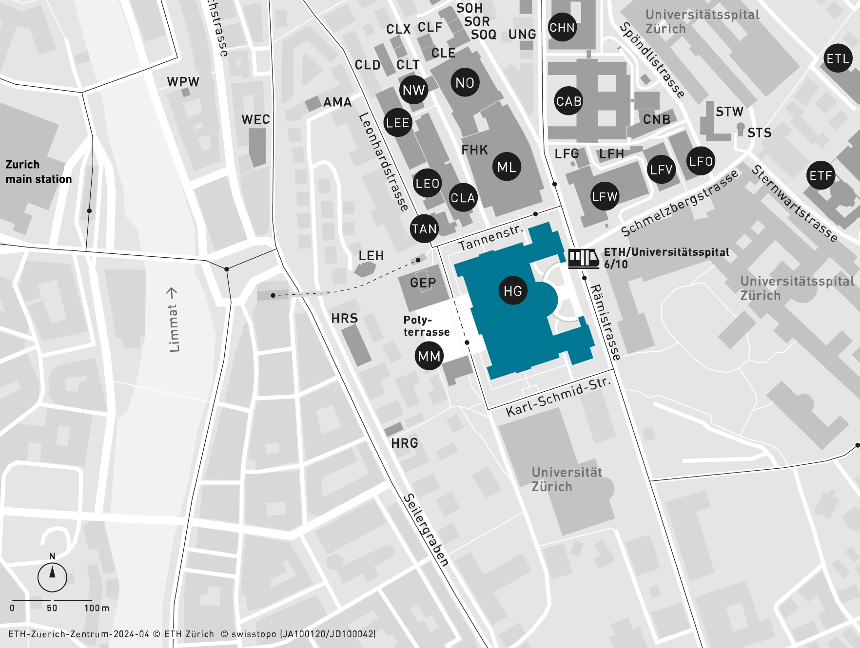Area plan ETH main building (HG)